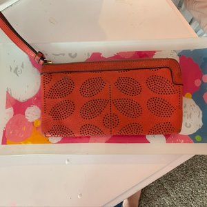 red wallet/ wristlet